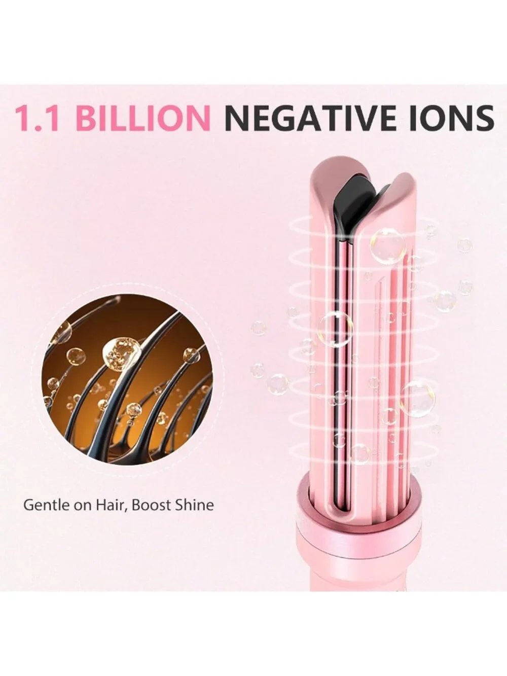 3-in-1 Automatic Curling Iron with Cool Airflow - Rotating Beach Waves Styler
